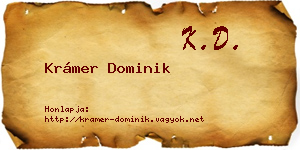 Krámer Dominik névjegykártya