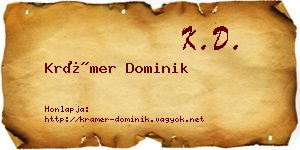 Krámer Dominik névjegykártya